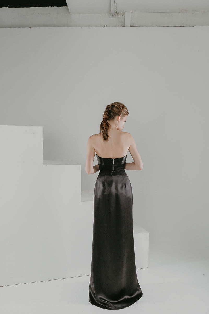 Black magic transformer leather corset dress (back)