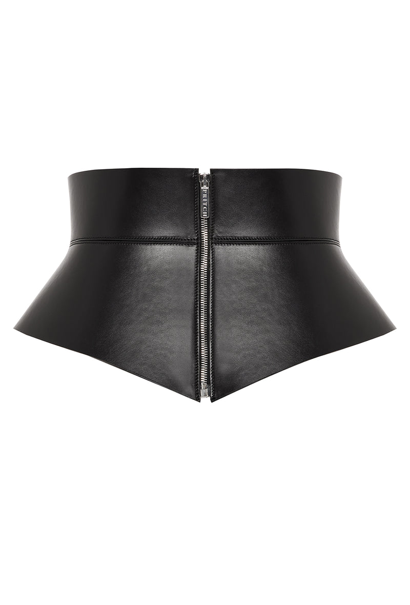 Corset belt - Pitch Black  Leather accessories by PRITCH
