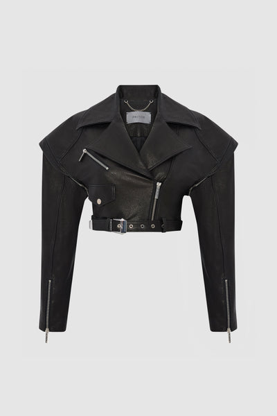 ジャケット・アウター eaphi big collar leather short jacket SAPGEJJDJFGE Women's Faux Leather Jackets Zip Up Stand
