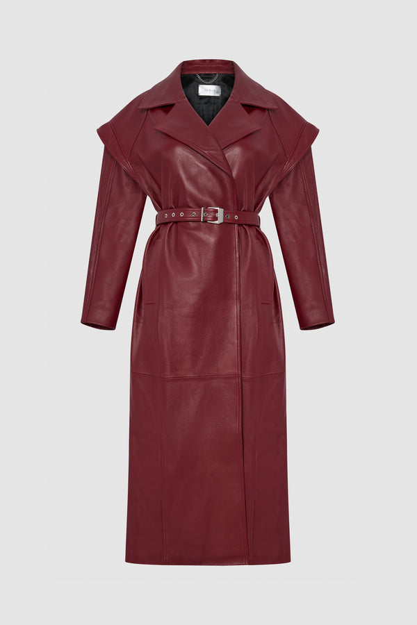 PRITCH Chapter1 RTW AW24 Leather Trenchcoat Wine Red