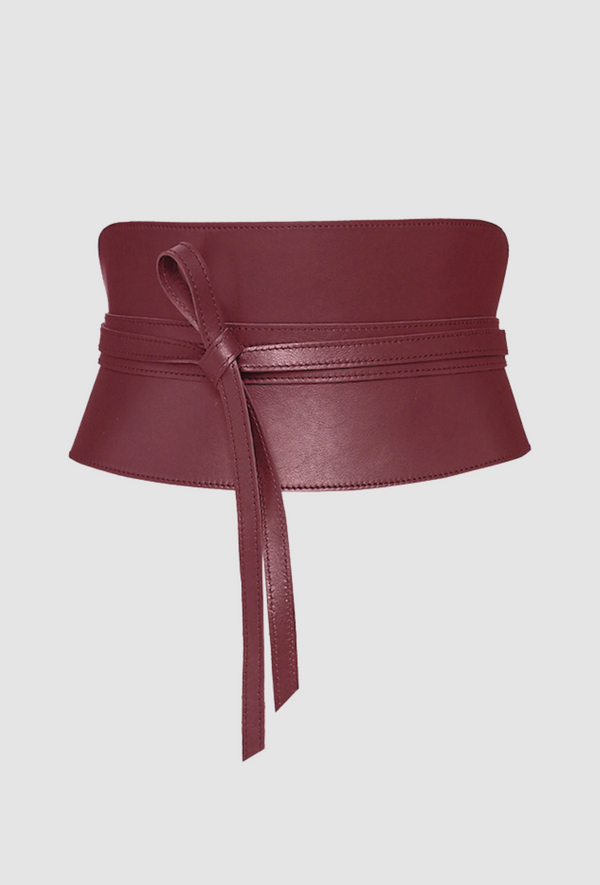 PRITCH Leather Corset Belt Wine Red