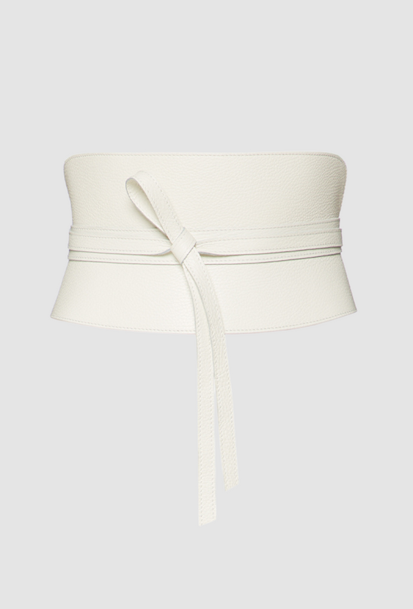 PRITCH Leather Corset Belt in Ice White