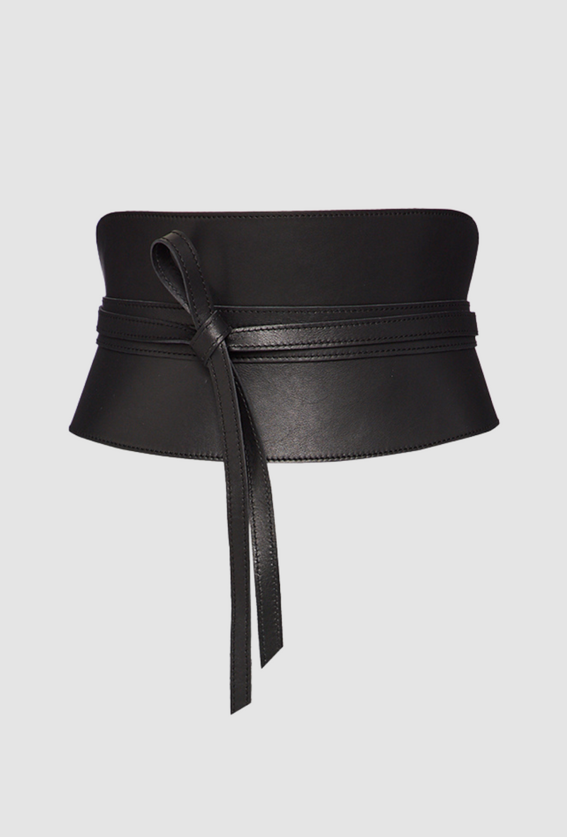 PRITCH Leather Corset Belt in Pitch Black