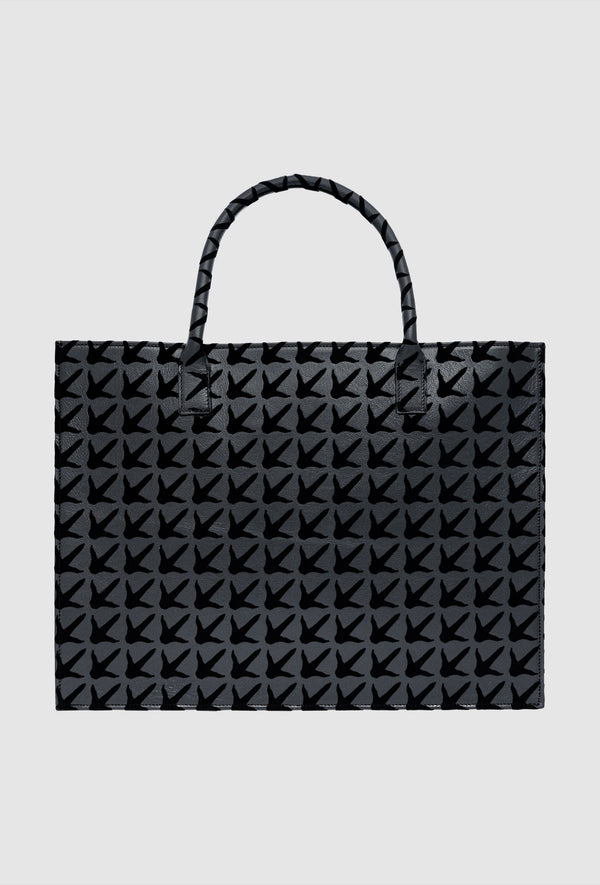 PRITCH Leather Designer Black Tote Bag in Custom Made Claw Print