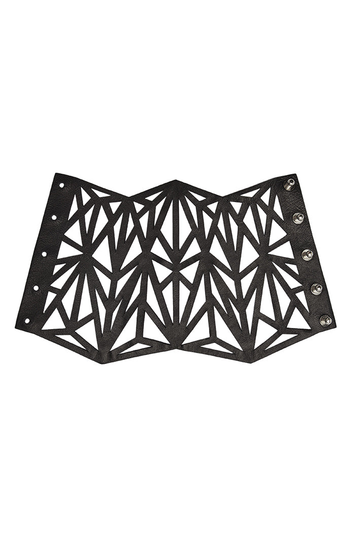 PRITCH Leather Black Lasercut Cuff