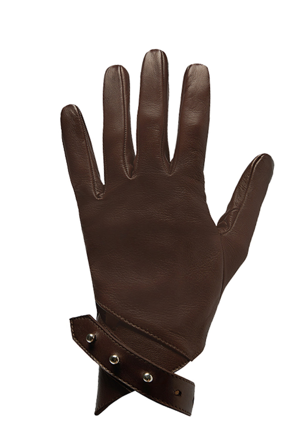 PRITCH ELEMENT Leather Fingerless Gloves in Chocolate Brown