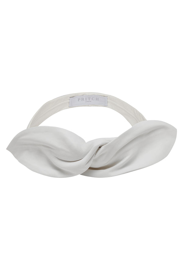 Leather White Adjustable Headband