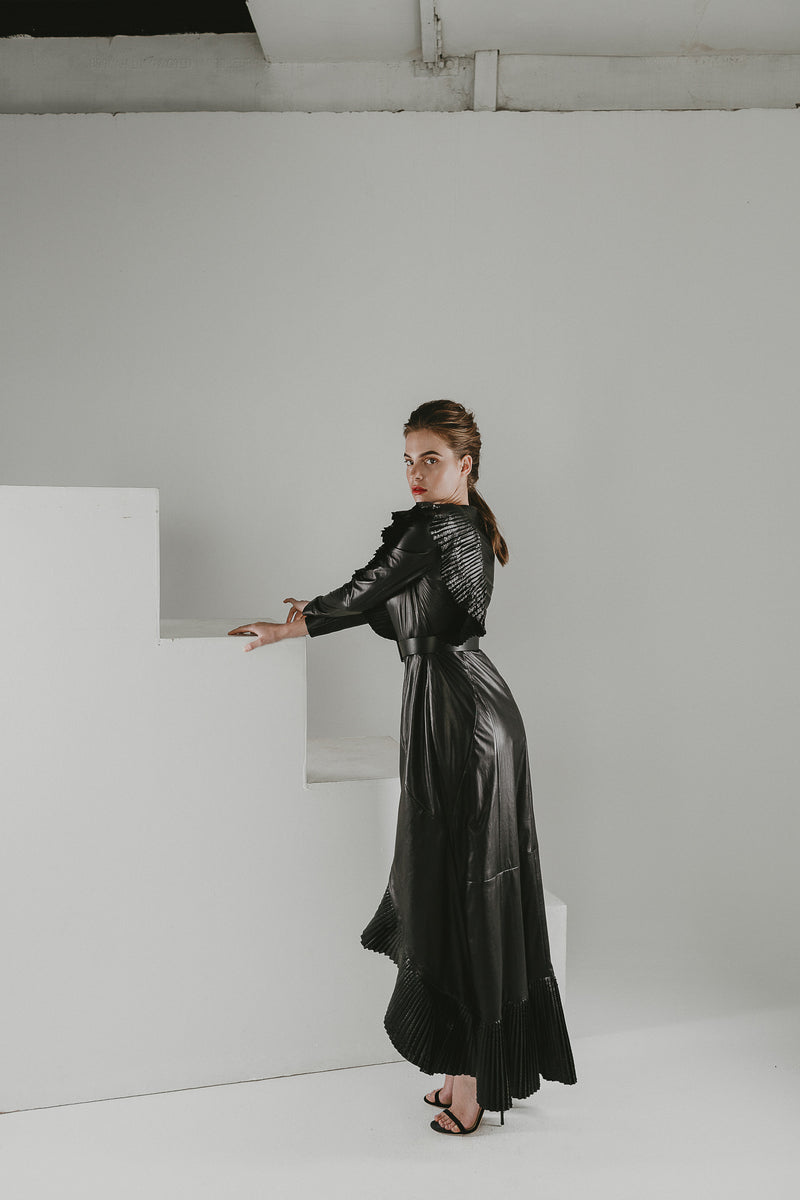 Maxi leather gown