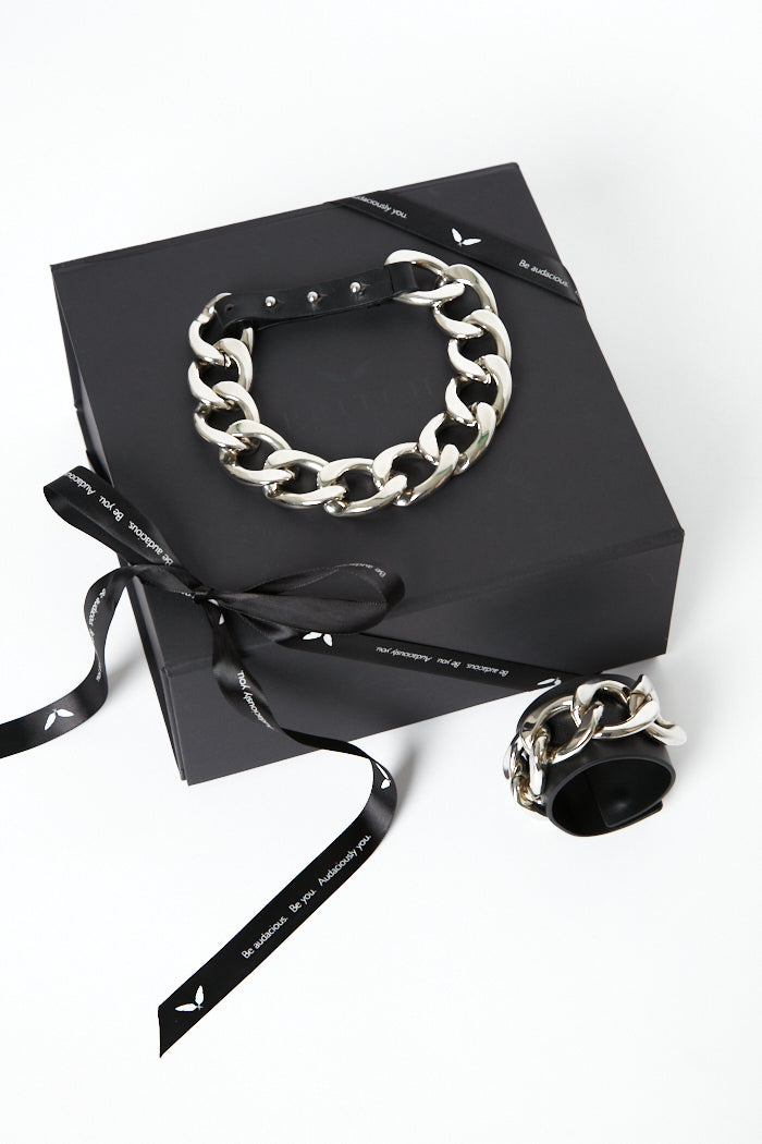 chain choker and bracelet