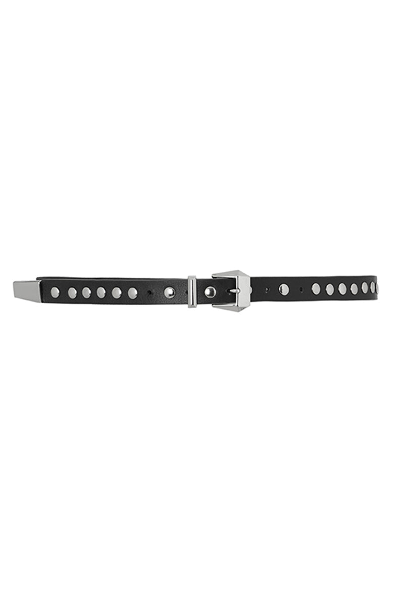 Black Skinny leather Belt