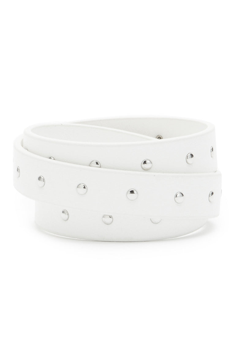PRITCH Studded Skinny Bracelet White