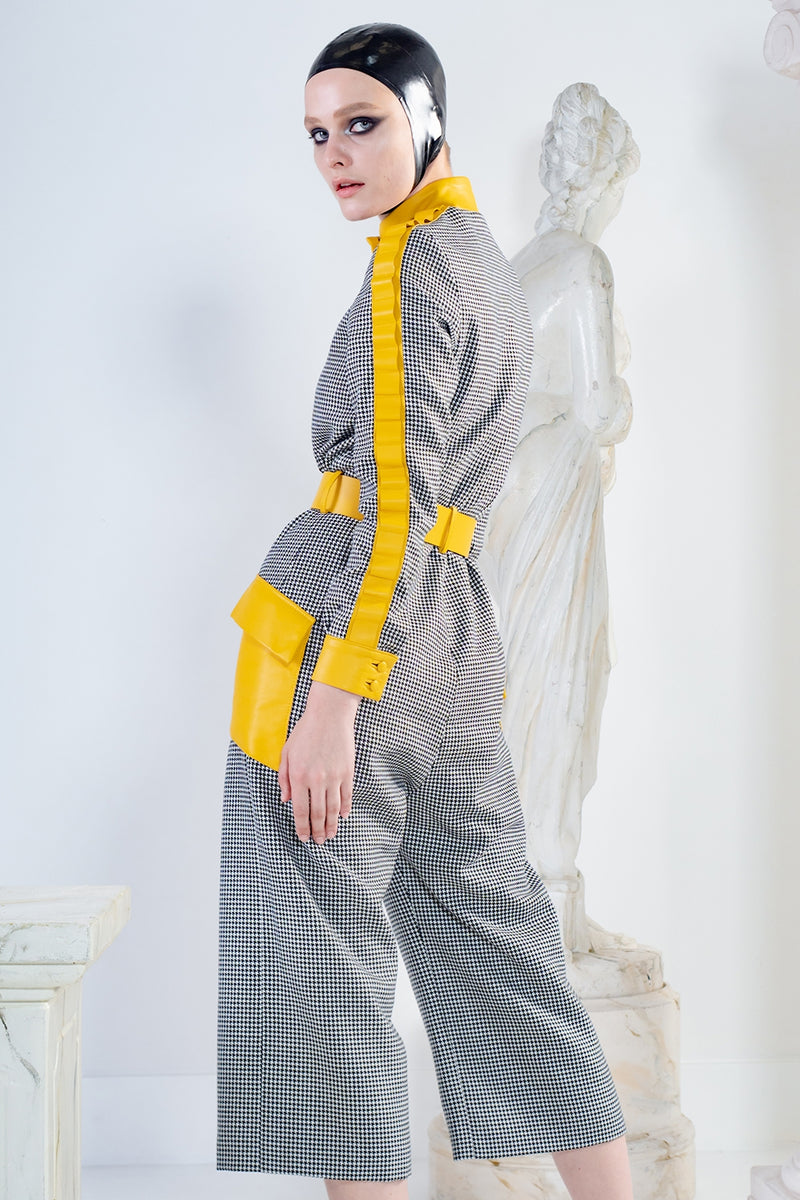 Metis jumpsuit in wool and leather 
