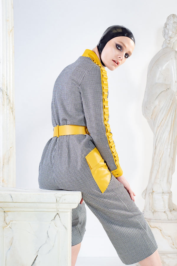 Metis jumpsuit in wool and leather