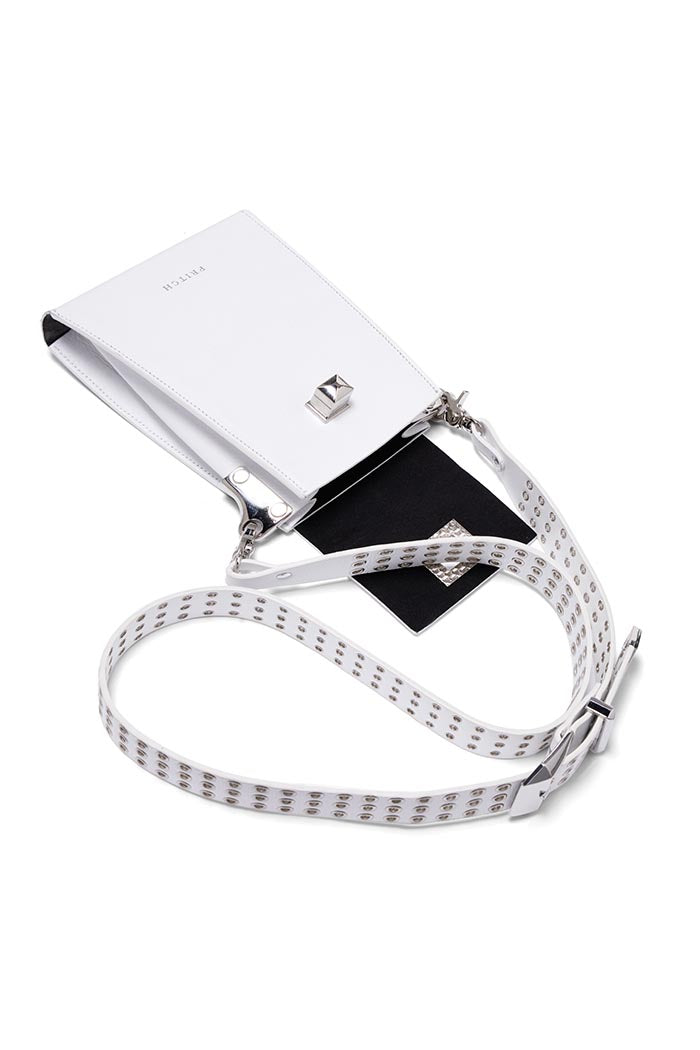PRITCH Crossbody Leather Phone Pouch White
